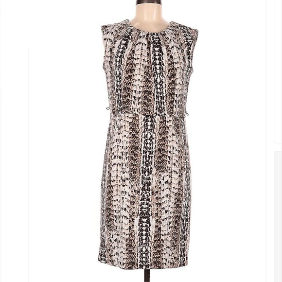 𝅺DANA Buchman Animal Print Business Office Dress Size 8 - Picture 1 of 3